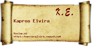 Kapros Elvira névjegykártya